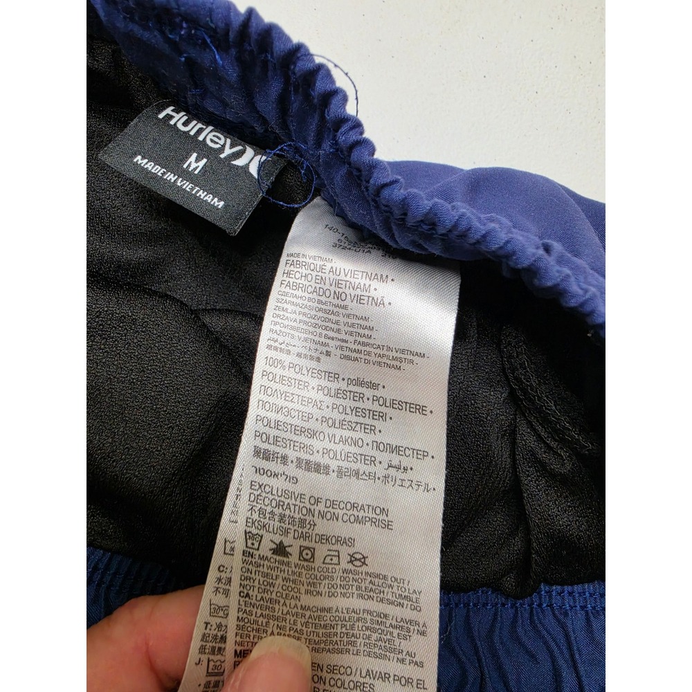 Hurley Boys Navy Blue Board Shorts American Flag Logo Swim Trunks Size Medium - Picture 4 of 4